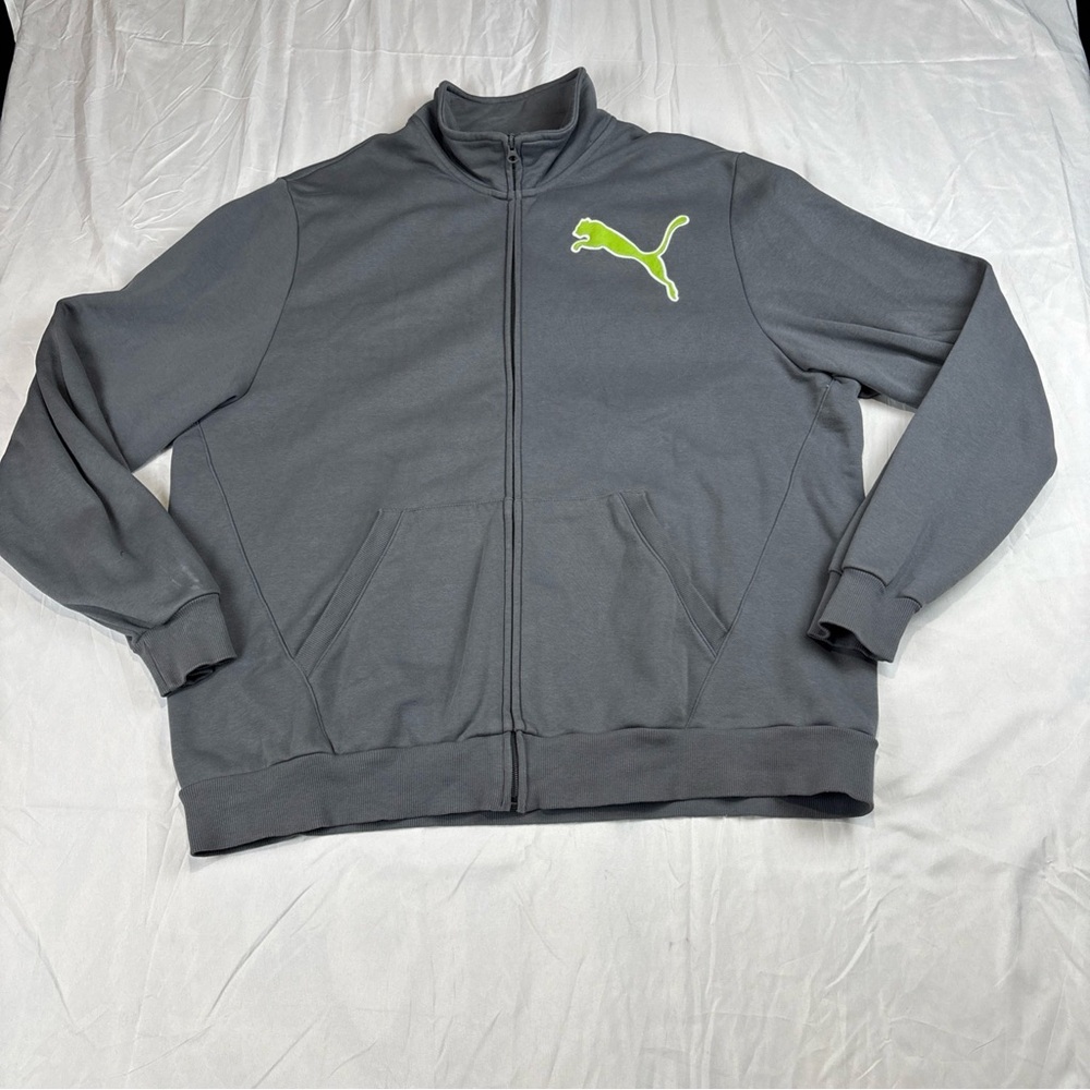 Puma Charcoal Gray Performance Jacket With Neon G… - image 2